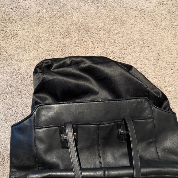 Coach Black Leather Shoulder Tote with Polished Hardware - Picture 6 of 8